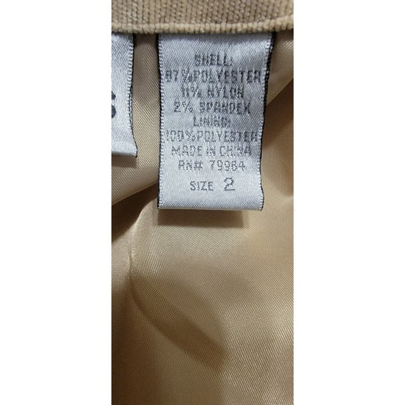 Chico's Womens Corduroy Cord Jacket Embossed Light Khaki w/ Front Pockets Size 2 - Picture 9 of 13